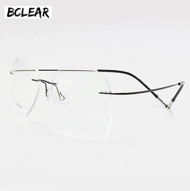 Titanium Rimless Fashion Designer Eyeglasses Optical Glasses Frame Men and Women Eyewear Lightweight Flexible Spectacle